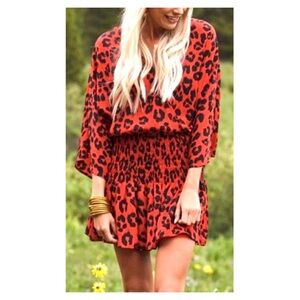 Buddy Love Leopard Print Smocked Waist Dress
